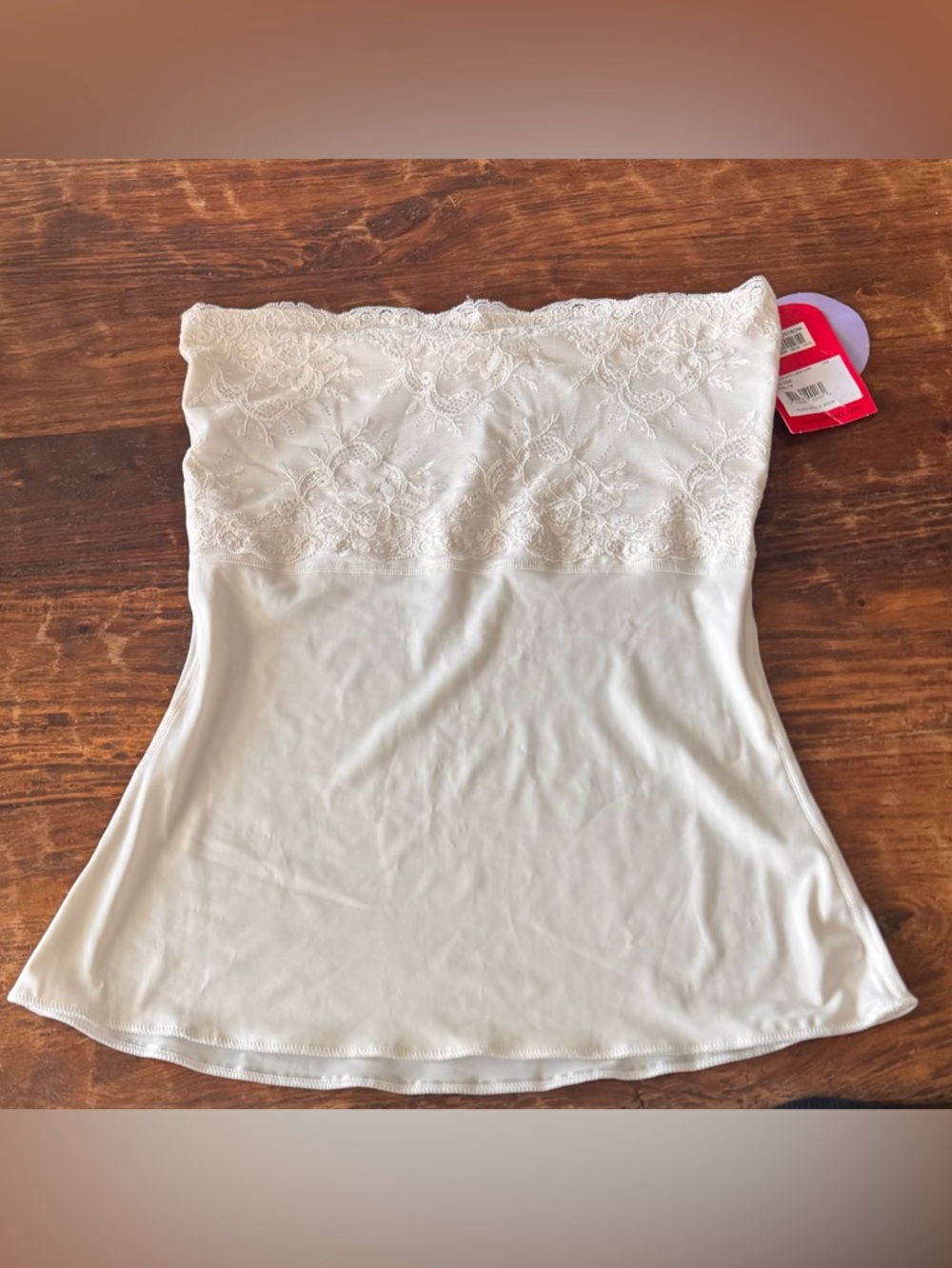 NWT SPANX Hide & Seek Strapless Lace Cami in Ivory Size L